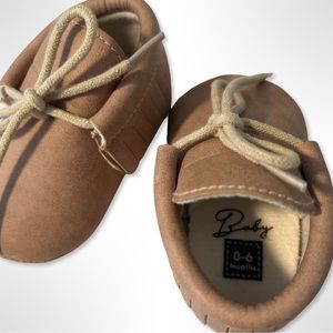 Baby Moccasins in Khaki, 0-6 months